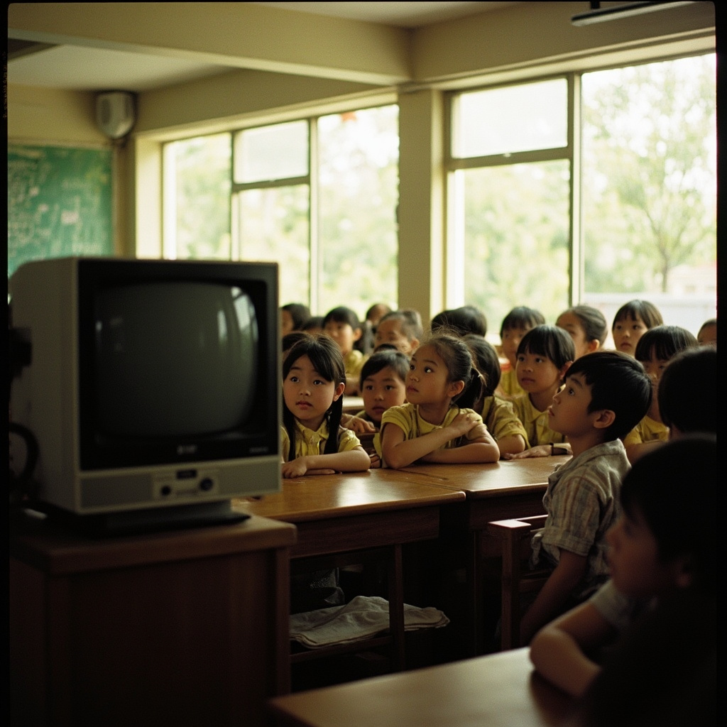 90年代教室看动画片