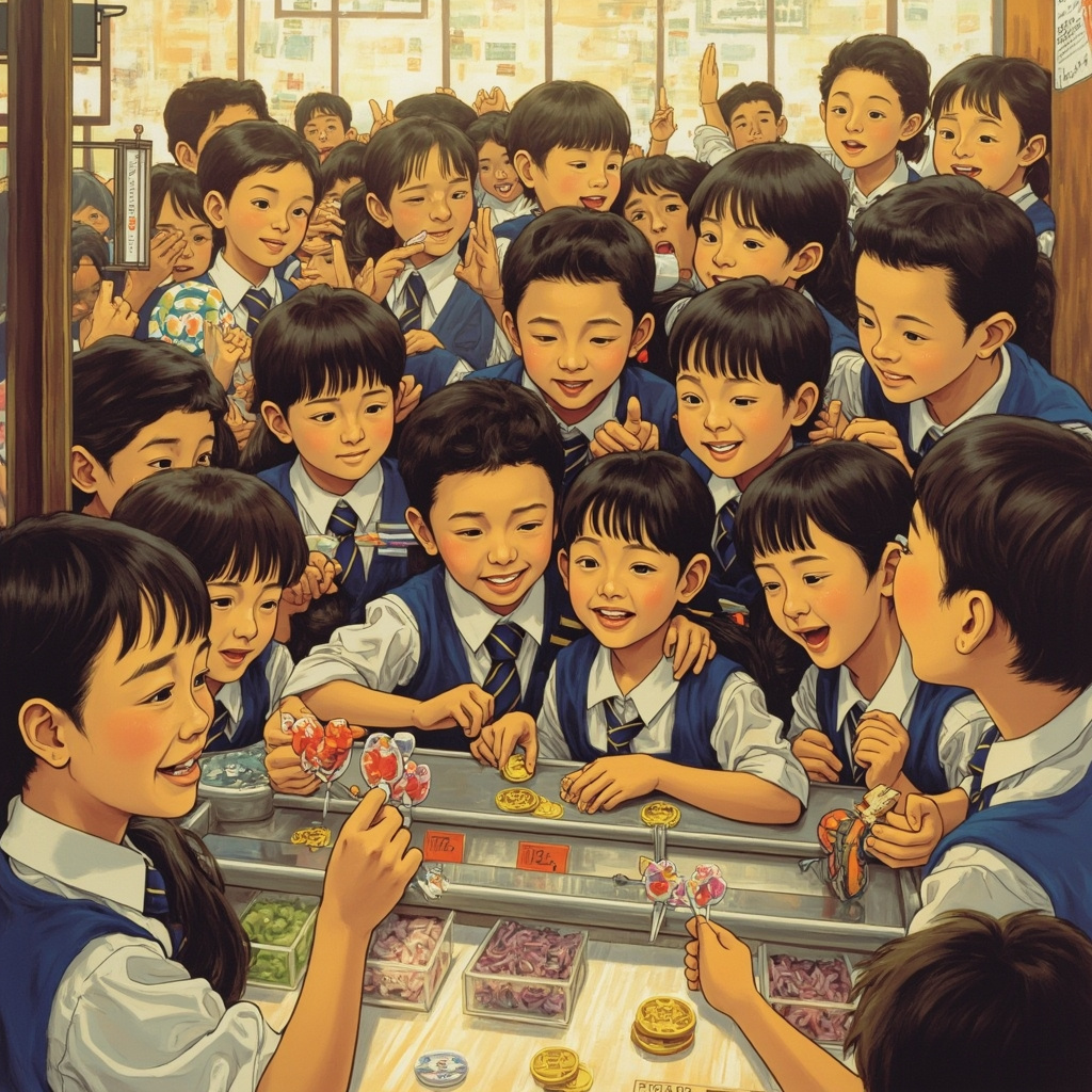课间小卖部的孩子们